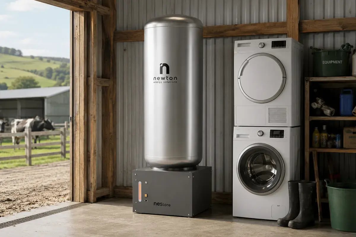 NEStore-warmteopslagunit op de boerderij