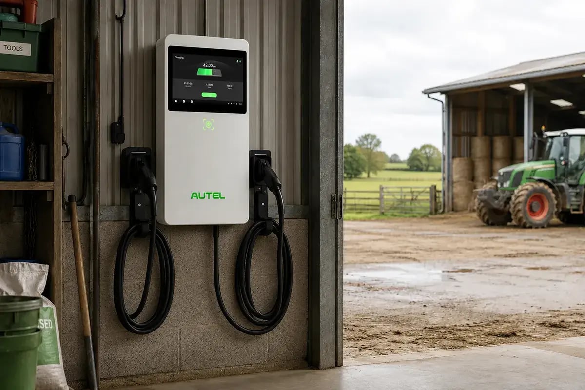 Nidec Wallbox – Ladestation für Elektrofahrzeuge auf dem Bauernhof (Kopie)